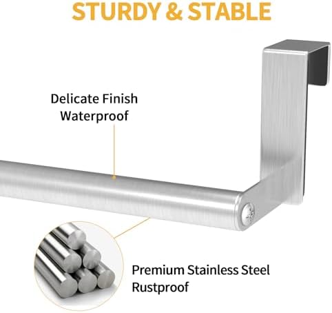 STWWO Kitchen Towel Holder for Cupboard Brushed Nickel - Image 4