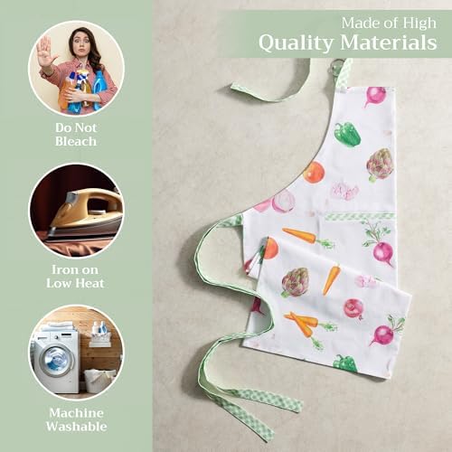 Maison d' Hermine Aprons for women with Pocket 100% Cotton (27.50"x31.50") - Image 3