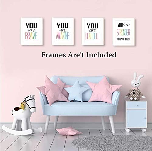 HPNIUB Typography Watercolor Word Inspirational Quote&Saying Modern Art Print Set of 4 (8”X10” Painting，Motivational Phrase Wall Art Poster for Nursery or Kids Room Home Decor，Not Include Frame… - Image 3