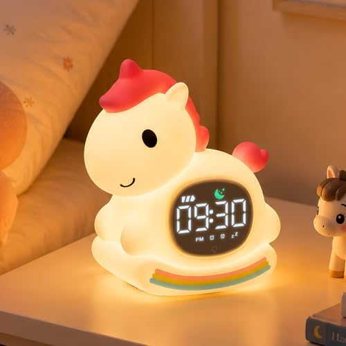 Unicorn Kids Alarm Clock with Night Light, OK to Wake Clock for Toddler by Aokpsrt