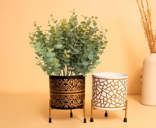 5Pcs Artificial Eucalyptus Stems，Artificial Greenery Fake Dust Frosted Eucalyptus Branches Leaves，Fake Plants for Decoration(Dusty Orange-13.8 in) - Image 5