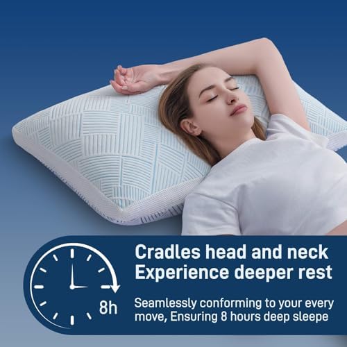 Lyralith Shredded Memory Foam Cooling Soft Bamboo Viscose Pillows King Set of 2, Adjustable Hypoallergenic Hotel Quality Bed Pillows for Side, Stomach or Back Sleeper, Oeko-TEX Certified - Image 2