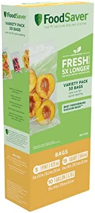 FoodSaver Premium Vacuum Sealer Bags Multisize Variety Pack 30-Count Perfect for Freezer & Pantry Storage Sous Vide Cooking BPA Free by FoodSaver