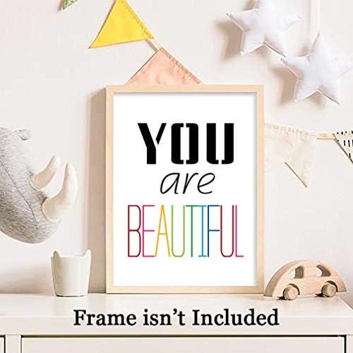 HPNIUB Typography Watercolor Word Inspirational Quote&Saying Modern Art Print Set of 4 (8”X10” Painting，Motivational Phrase Wall Art Poster for Nursery or Kids Room Home Decor，Not Include Frame… - Image 5