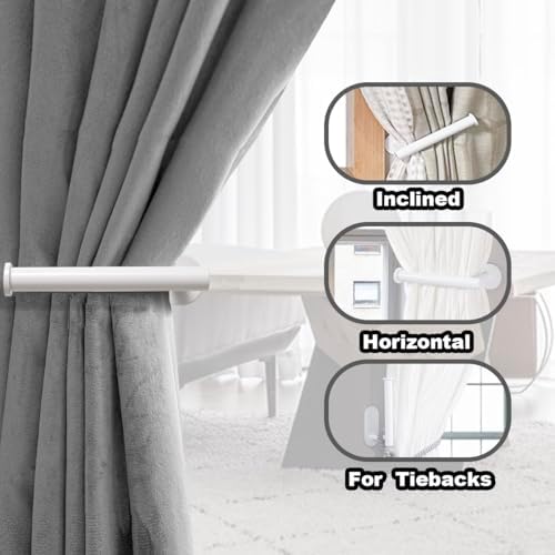 MaxMona Adhesive Curtain Holdbacks, No Drill Tie Backs, 2 Pack, White - Image 3