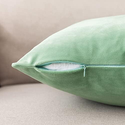 NiNi ALL SageGreen Velvet Throw Pillow Covers 28x28 Pack of 2 Decorative - Image 5