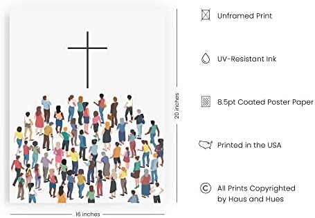 Haus and Hues Religious Wall Posters - The Cross of Jesus Christ, Religious Posters For Kids, Spiritual Pictures, Religious Pictures Christian Painting, Biblical Posters Catholic Art (Unframed, 16x20) - Image 2