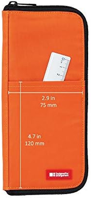 LIHIT LAB Slim Pen/Pencil Pouch, 0.7 × 3.9 × 8.5 Inches, Orange (A7652-4) - Image 6