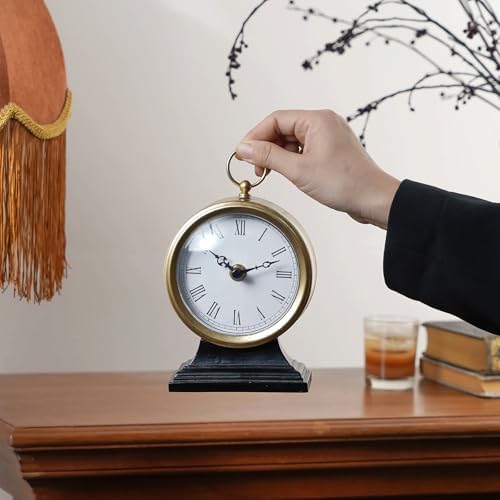 NIKKY HOME Gold Table Clocks, Table Clocks with Silent Non-Ticking Battery Operated for Living Room Bedroom - Image 4
