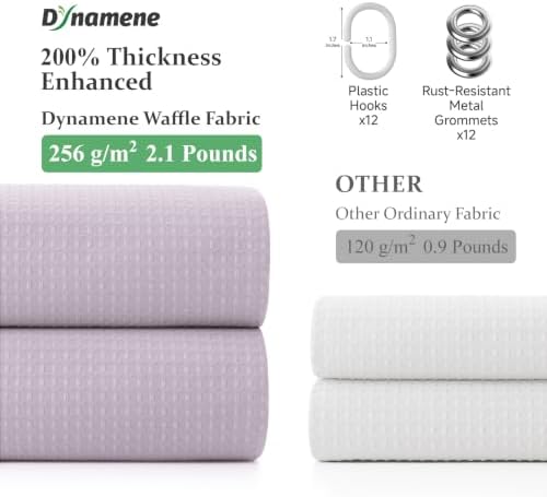 Dynamene Stall Waffle Shower Curtain 256 GSM Heavy Fabric 60x72 Lavender - Image 5