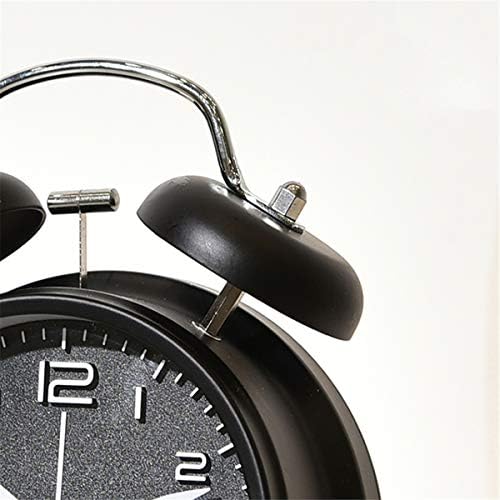 TXY Classical Twin Bell Alarm Clock for Bedroom with Stereoscopic Dial, Frosted Shell, Backlight, Extra Loud Machinical Ringtone, Battery Operated Loud Alarm Clock for Home Office (Black) - Image 5