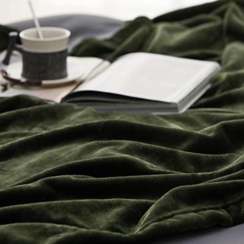 Bedsure GentleSoft Fleece Blanket Twin Size Olive Green - 300GSM Lightweight Plush Fuzzy Cozy Soft Warm Blanket for Bed, Sofa, Couch, Travel, Camping, 60x80 inches - Image 4