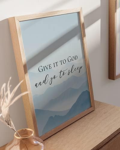 HAUS AND HUES Religious Wall Quotes Art Print - Christian Wall Art Posters, Give It to God and Go to Sleep Sign, Inspirational Quotes Wall Art for Office, Scripture Wall Art Prints (Unframed, 16x20) - Image 4