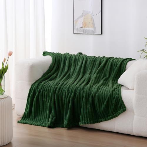 Green Fleece Throw Blanket 90”×90” for Couch Sofa Livingroom - Image 3
