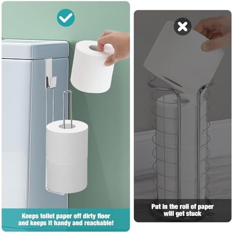 Conworld Toilet Paper Holder Brushed Nickel for 6 Roll Tissue, 2 Packs Bathroom Toilet Paper Storage Over The Tank, Stainless Steel Rustproof Hanging Toilet Roll Holder for Bathroom, RV, Camper,Silver - Image 3