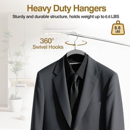 Plastic Hangers 50 Pack, 16.5" Non-Slip Clothes Hangers Heavy Duty - Image 4