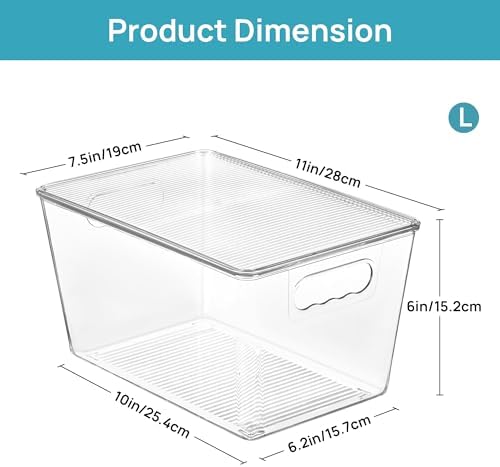 Vtopmart 2 Pack Clear Stackable Storage Bins with Lids and Handles, Large - Image 7