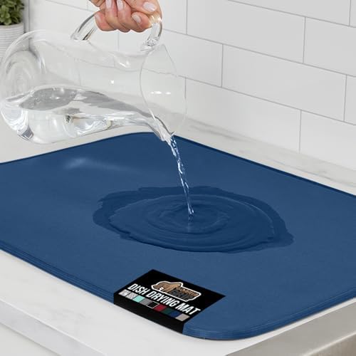 GORILLA GRIP Ultra Absorbent Microfiber Dish Drying Mat, 18x32, Blue by GorillaGrip