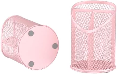Delifox 2 Pack Pen Holder Mesh Round Pencil (Pink) - Image 3