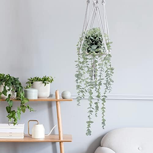 COCOBOO 2 Pcs Artificial Eucalyptus Plants Shelf Hanging Fake Plant in Pot for Wall Bedroom Home Patio Indoor Outdoor Decor - Image 7