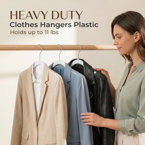 SMARTOR Plastic Hangers 50 Pack - Thin Clothes Hangers Heavy Duty - Image 4