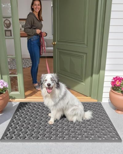 Color&Geometry Door Mat Outside Entrance with Drainage, 19"X30" Grey - Image 5