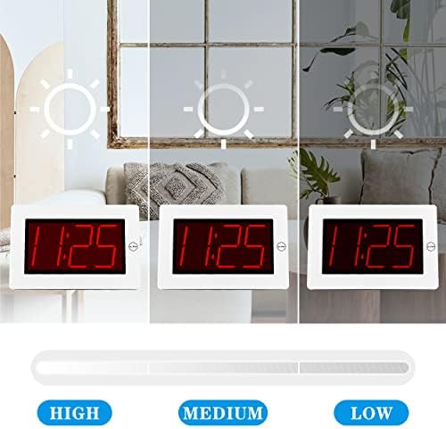 KWANWA Large Digital Alarm Clock, 3" LED Display Battery Operated, Dimmable Auto Night Mode, Easy to Read for Seniors Visually Impaired, Cordless Wall Clock or Table Clock for Bedroom Kitchen Office - Image 3