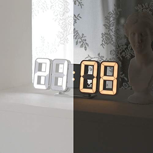 mooas 3D Pure mini Dual LED Clock, Multi-Function LED Clock (Calendar, Alarm, Temperature) (8.5" Dual Table Alarm Clock) by mooas