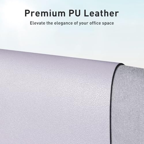 Aothia Large PU Leather Desk Pad Protector – Non-Slip Mouse Pad & Writing Mat for Office/Home, Waterproof, Easy to Clean (Soft Lavender, 23.6" x 13.7") - Image 2