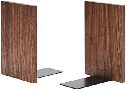 Pandapark Wood Decorative Bookends,Non-Skid Bookend for Shelves,Heavy Duty Bookends,Book Stand for Books/CDs,1 Pair by Pandapark