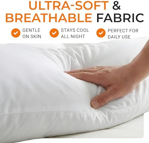 Cheer Collection White Pillowcase for L Shaped Pillow - Image 2