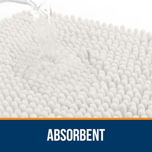 OLANLY Toilet Rugs U-Shaped 20x20, Soft Absorbent Chenille Contour Rugs - Image 4