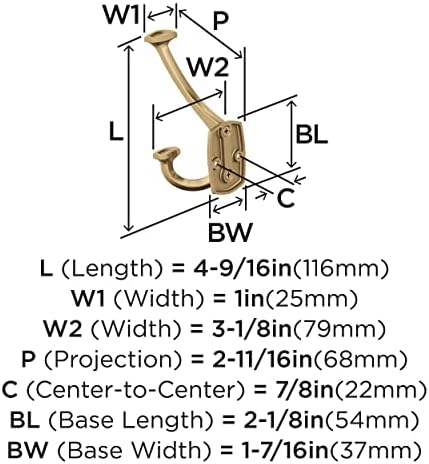 Amerock Vicinity Triple Prong Champagne Bronze Wall-Mounted Hook - Image 4