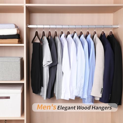 Amazon Basics Durable Wooden Suit Clothes Hangers, Closet Organizer, Cherry, 20-Pack - Image 6