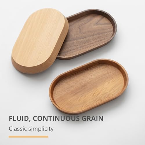 Vandroop Walnut Wooden Mini Serving Tray, Tea&Coffee Table Tray 7.9”×4.7” - Image 6