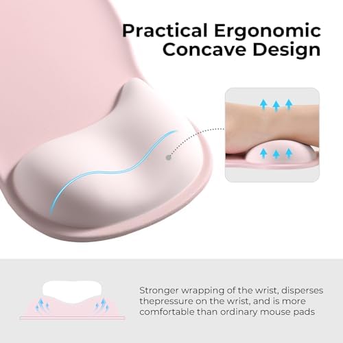 EooCoo Mouse Pad with Gel Wrist Rest, Ergonomic Mousepad Wrist Alignment - Image 2