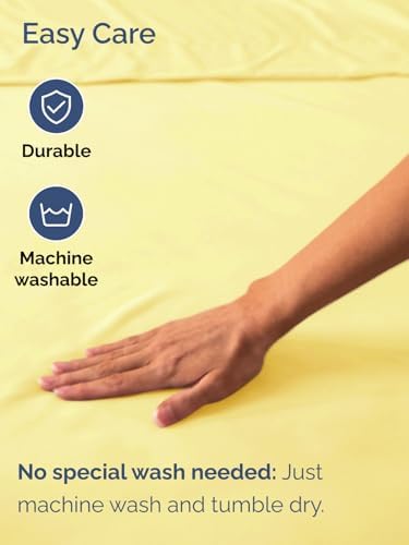 CGK Extra Deep Full Single Fitted Sheet Only - Yellow - Image 5