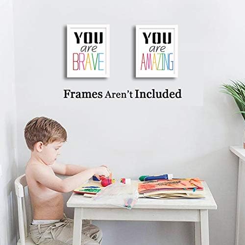HPNIUB Typography Watercolor Word Inspirational Quote&Saying Modern Art Print Set of 4 (8”X10” Painting，Motivational Phrase Wall Art Poster for Nursery or Kids Room Home Decor，Not Include Frame… - Image 4