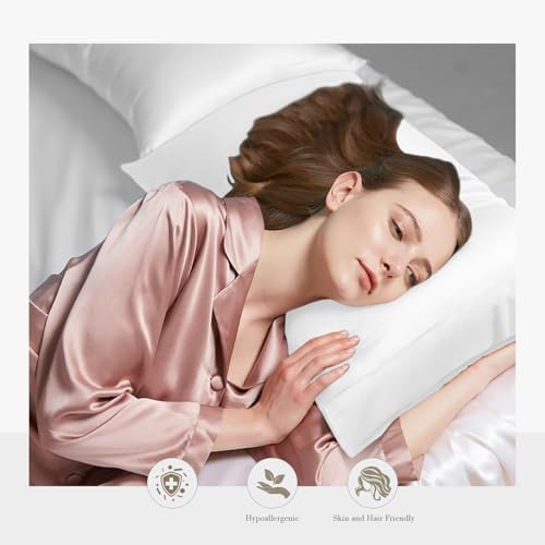 WishSmile Cooling Queen Pillowcases Set of 2 Breathable Cool Silky Soft Rayon Derived from Bamboo Fabric, Moisture Wicking for Hot Sleepers, Hair and Skin Friendly, White, 2 Pack, 20x30IN - Image 2