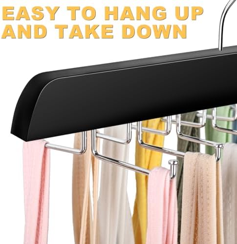 Resovo Tank Top Hanger with Premium Wood, 24 Large Capacity, Space Saving,360 Degree Rotating, Foldable Metal Hooks, Tank Tops - Image 3