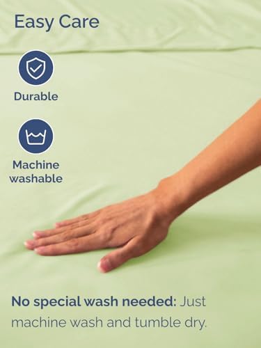 CGK Extra Deep Split King Single Fitted Sheet Only - Light Sage Green - Image 5