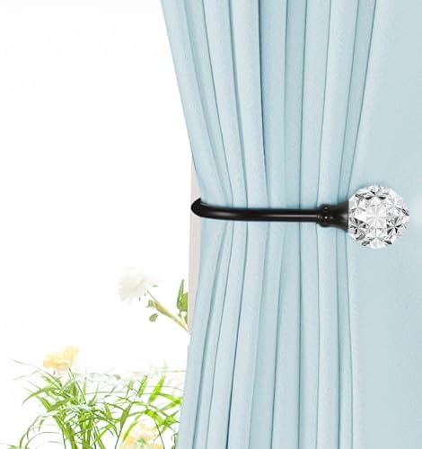 Groleca U Shaped Metal Curtain Holdbacks, Curtain Tiebacks, 2 Pack, Black - Image 2