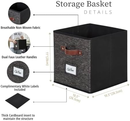 DECOMOMO Storage Bins, Cube Storage Bin with Labels - Image 3