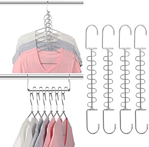 GEFTOL Metal Space Saving Hangers 12 Slots New Version Hanger Magic Cascading Hanger Closet Wardrobe Clothes Organizer(8 Pack) by GEFTOL