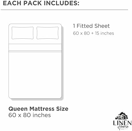 100% Cotton Percale Queen Fitted Sheet, Pastel Turk, 1 Deep Pocket Fitted Sheet, Crisp and Cool Strong Bed Linen, 60"X80"+15" - Image 6