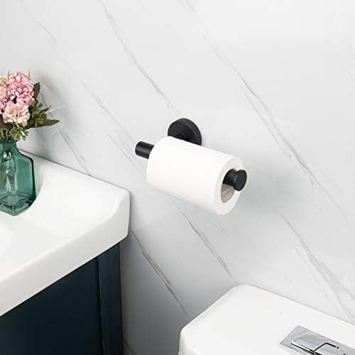 NearMoon Bathroom Toilet Paper Holder, Premium SUS304 Stainless Steel Rustproof Wall Mounted Toilet Roll Holder for Bathroom, Kitchen (1 Pack, Matte Black) - Image 2