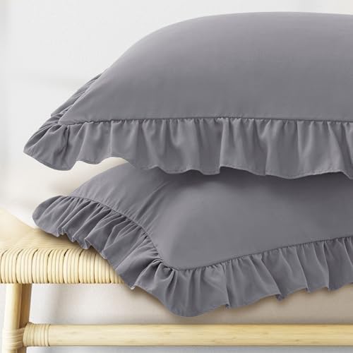 KKJIAF Ruffle Body Pillow Cases Set of 1, Grey by KKJIAF