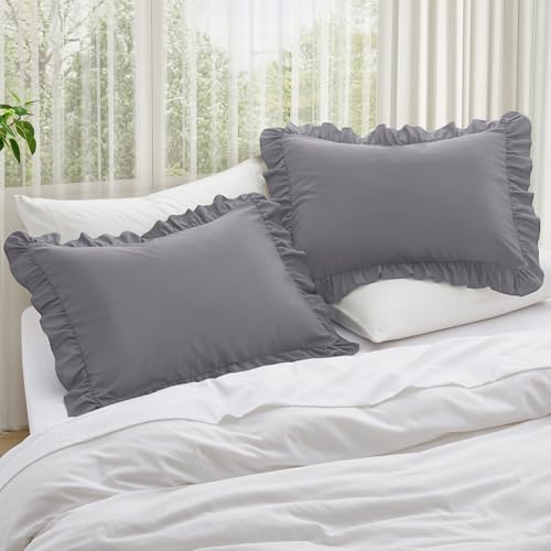 KKJIAF Ruffle Body Pillow Cases Set of 1, Grey - Image 2