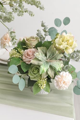 Serra Flora Artificial Flower Combo Fake Peony Rose Silk Flowers for DIY Wedding Bridal Bouquet Centerpieces Arrangements Party Decorations - Image 3