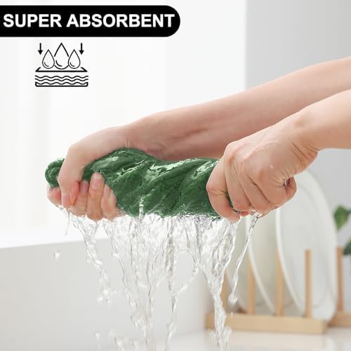Homaxy Kitchen Towels and Dishcloths Set, Set of 10, Grass Green - Image 3
